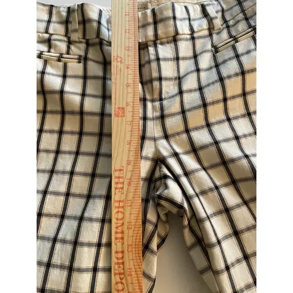 Anthropologie Essential Slim Ankle Pants Size 8 White Black Grid Pattern EUC - Picture 4 of 7